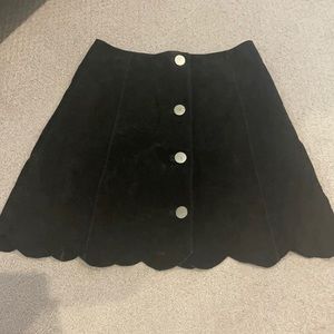 Black suede button up asos skirt